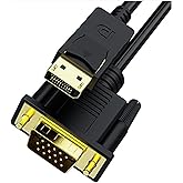 Displayport to VGA Cable, Dafensoy DisplayPort to VGA Adapter, Gold Plated DP Male to VGA Male Cable, for Connects DP Port fr
