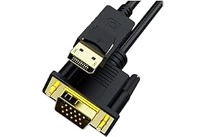Displayport to VGA Cable, Dafensoy DisplayPort to VGA Adapter, Gold Plated DP Male to VGA Male Cable, for Connects DP Port fr