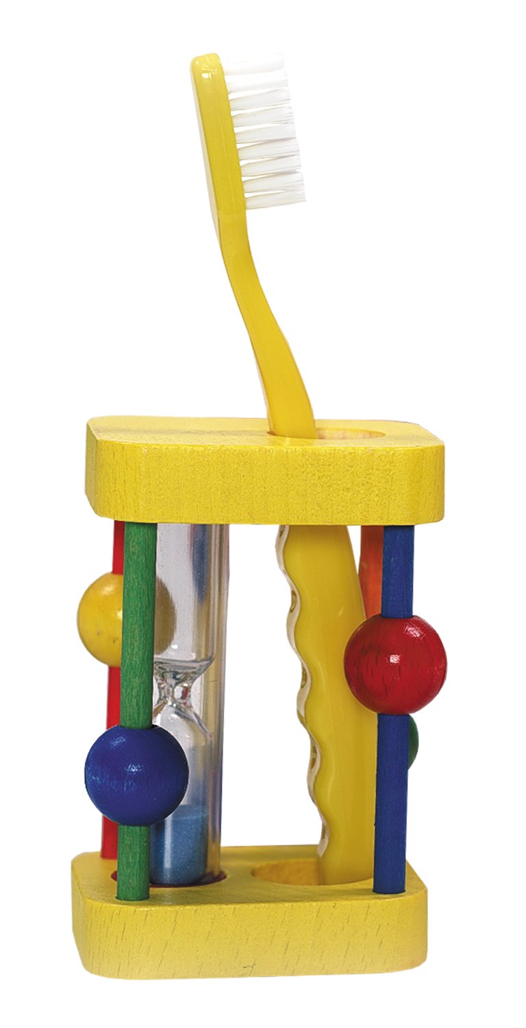 Hess Wooden Toothbrush Timer With Hour Glass Baby Toy, 8 Cm Multi-color