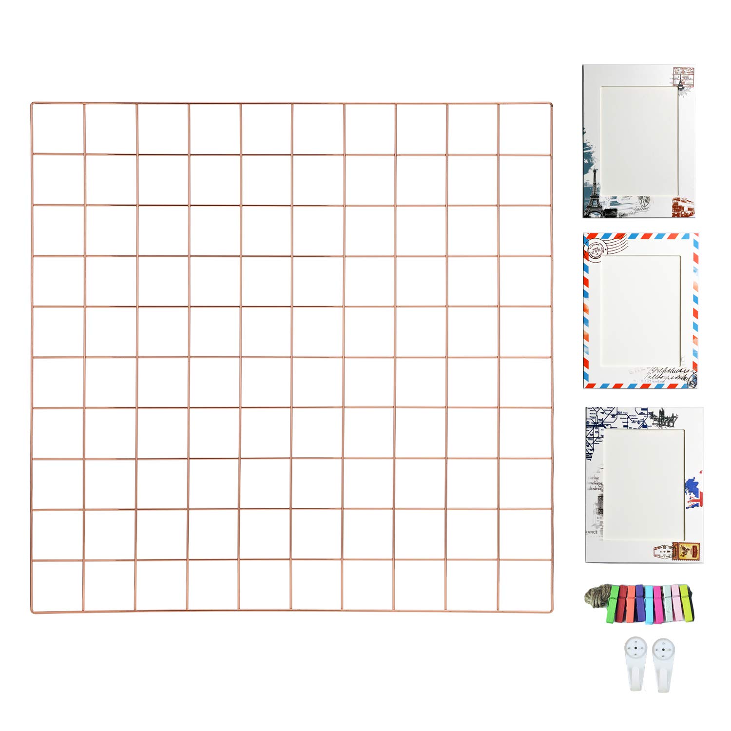 Buy I cool Rose Gold Wall Grid Panel Wire Wall Grid Wire Memo Board
