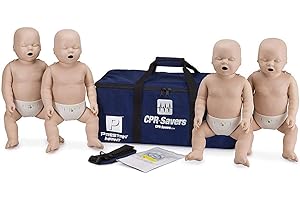 CPR Savers Prestan Professional Infant CPR Training Manikin with 2019 AHA Feedback Monitor, Medium Skin, 4-Pack, PP-IM-400M-MS