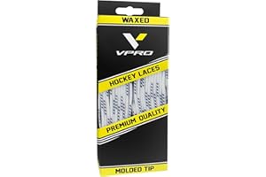 VPro Hockey Laces Waxed, Hockey Skate Laces - One Pair - Size/Color Choice (72, 84, 96, 108, 120, 130)