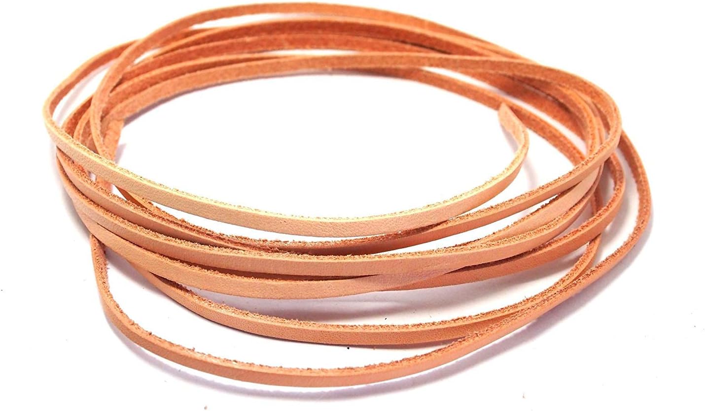 AstroG @ GL4 Veg Tan Cowhide Leather Strip Cord Small Size 0.3 x 200 cm