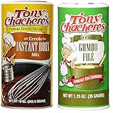 Tony Chachere's Gumbo Bundle - 1 Each of 10 Ounce Tony's Creole Instant Roux Mix and 1.25 Ounce Tony's Gumbo File