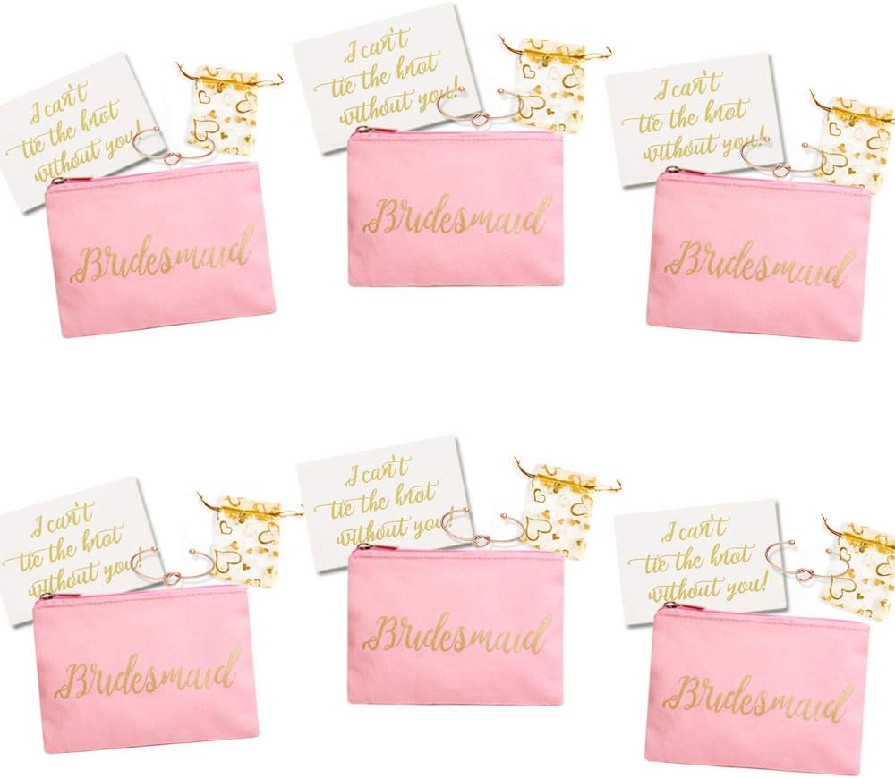 Ibride Bridesmaid Gifts for Wedding Proposal Card with Rose Love Knot Bracelets