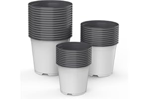 UPMCT 4 5 6 Inch Nursery Pots Variety Pack, 45 Pack Plants Flower Pots Flexible Plastic Planters Indoor Modern Decorative Seed Container Pots for House Plants, Flower (4+5+6 Inch)