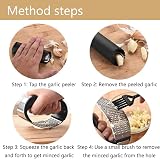 DDUP Garlic Press Rocker Stainless Steel Mincer Tool with Peeler Tube view 3