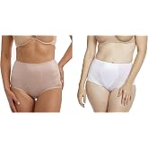 CUPID 4 Pack Light Control Brief with Tummy Panel style 2106 Large Beige and White Bundle