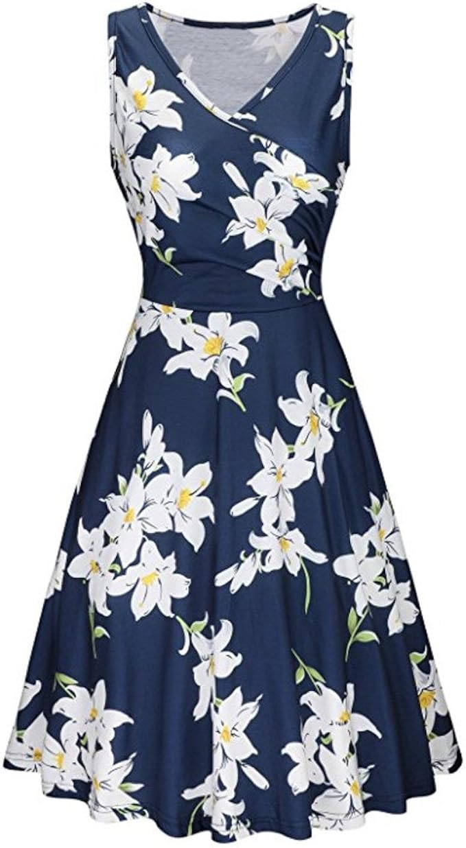 Leewos Prime Hot! Summer Swing Dresses, Women Sexy V Neck