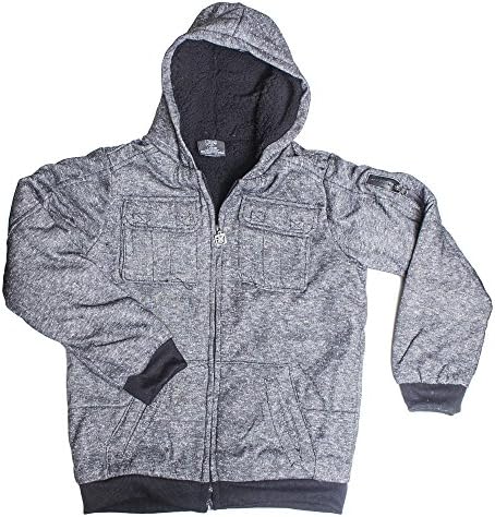 Kids Zip Up Fleece Hoodie Jackets For Boys-Black-Small