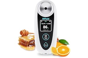 DIFLUID Digital Brix Refractometer, 0-95% Range Honey Refractometer with ATC, ±0.1% Precision, Rechargeable Brix Reader for Fruit, Maple Syrup, Wine, Juice & Other Sugary Drinks
