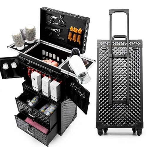CYHPQY Large Capacity Hairdressing Rolling Trolley Stylist Beauty