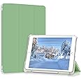 Divufus Case for iPad Pro 9.7 Only(Old Model 2016), Lightweight Slim Auto Sleep/Wake Trifold Stand Smart Cover, Soft TPU Frosted Translucent Back Pencil Holder Case for iPad Pro 9.7 Inch, Matcha Green
