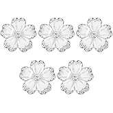 TEHAUX 5pcs Flower Rhinestone Buttons, Crystal Shank Button for Clothes, DIY Crafts and Jewelry Making, 0.98 Inch Decorative Embellishments