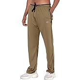 NEIKU Mens Lightweight Sweatpants with Pockets Open Bottom Mesh Athletic Pants for Running