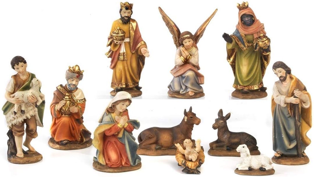 Groupe De La Nativité En Résine - Crèche De Noël, Hauteur 30 Cm | Décoration Traditionnelle Pour La Période De Noël