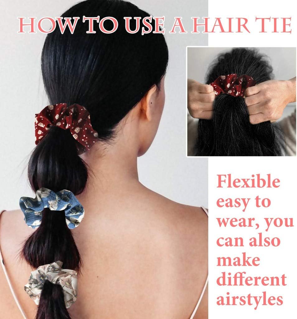 Amazon Com Chiffon Scrunchies Pack 25 Pcs Smooth Soft Hair Ties