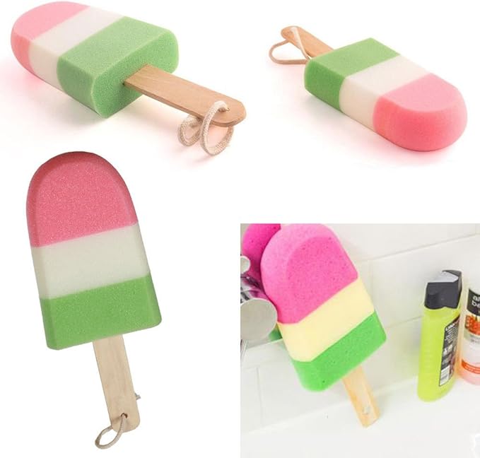 Bath Sponge Foam Icicle Shape With Wooden Handle Cod 31 4029 Amazon Co Uk Kitchen Home