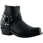 Grinders Unisex Renegade LO Leather Cowboy Western Biker Ankle Boots