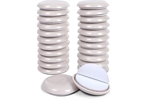 Ezprotekt 24 Pack Self-Stick Furniture Sliders for Carpet, 1-3/4" Round Self-Adhesive Furniture Moving Pads Chair Movers and Gliders Carpet Protector Furniture Glide Chair Slider for Carpet (24Pack)