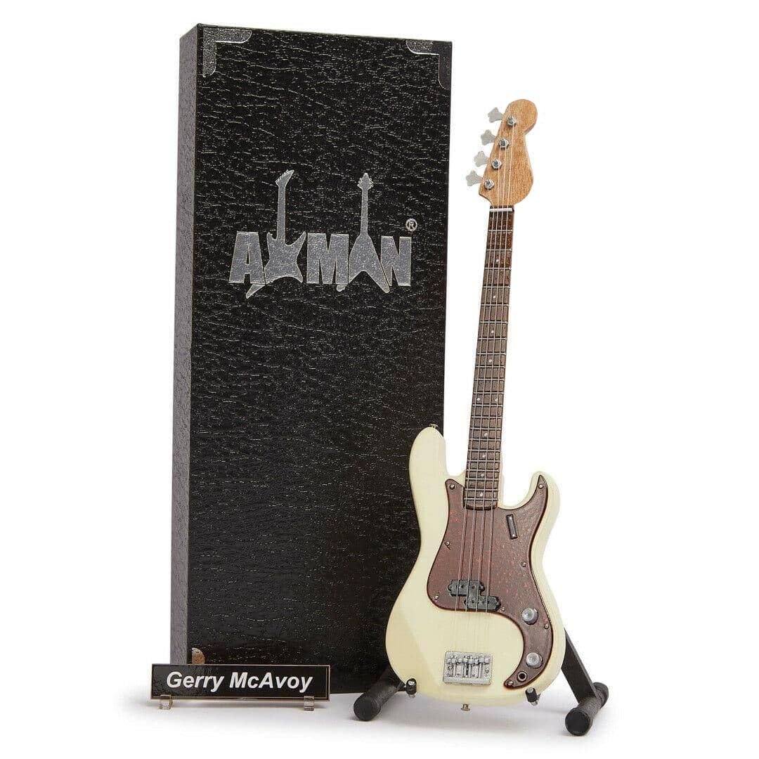 Gerry McAvoy (Rory Gallagher): Miniature Guitar Replica - Music Gifts - Handmade Ornamental 1/4 Scale - Includes a Display Box, Name Tag and Miniature Guitar Stand