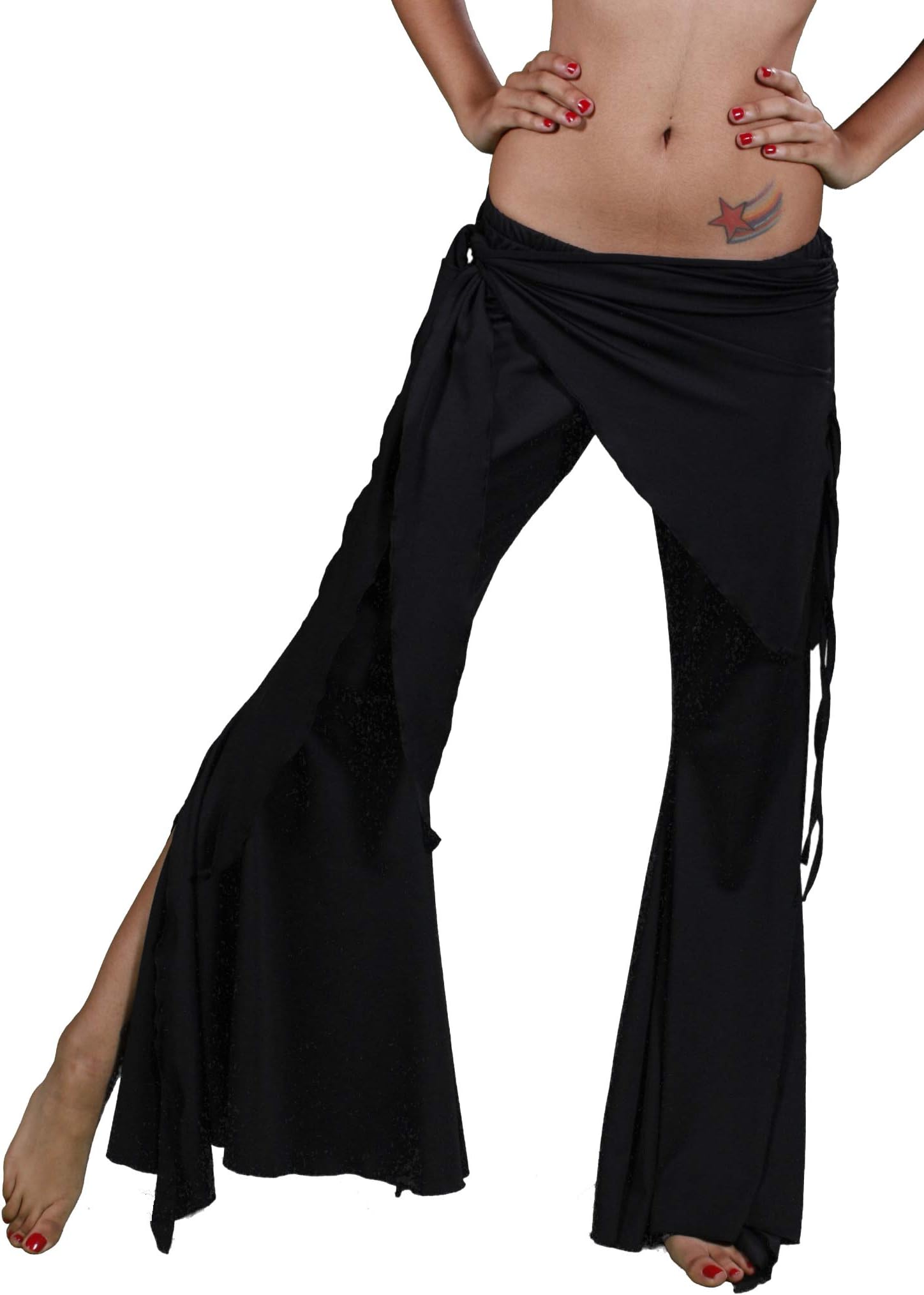 Belly Dance Yoga Pants | Pera Pants (Extra Large, Black)