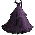 CWOAPO Layered Ruffles Tulle Prom Dresses Spaghetti Strap Ball Gowns Long Elegant V Neck Bow Formal Evening Dresses 2025