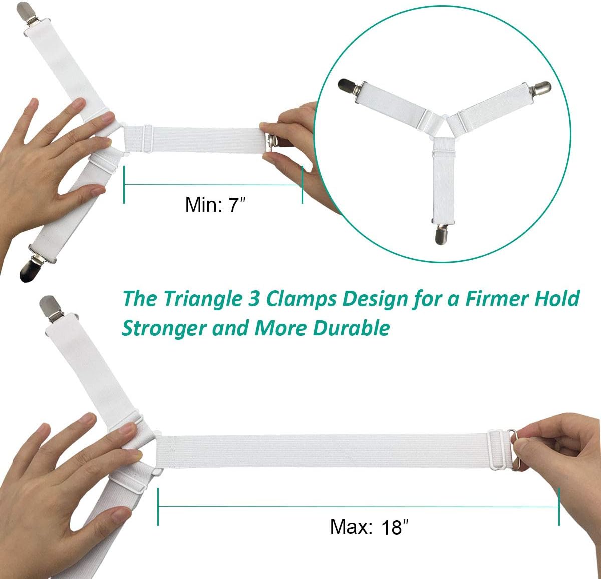 RayTour Bed Sheet Holder Straps Sheet Keepers Straps Bedsheet Holders Suspenders Mattress Cover Straps Bed Sheet Corners Fasteners Clips Keep Mattress Sheet Stays: Home & Kitchen
