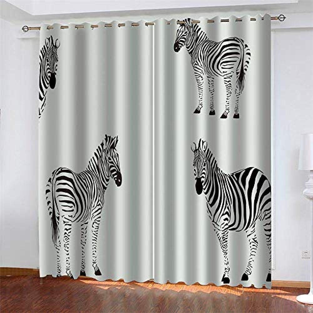 Gardinen Blickdicht Schwarzweiss-Zebra Verdunklungsgardine Ösen