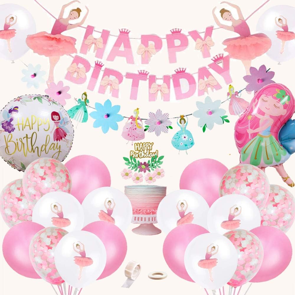 girly birthday balloons