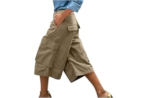 Wide Leg Cargo Pants for Women Baggy Culottes High Waisted Oversized Utility Fashion Trousers Outfit with Pockets