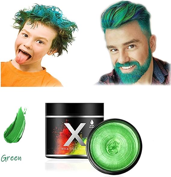 Amazon Co Jp ヘアカラーワックス 一時的なモデリングナチュラルカラーヘアダイワックス 一時的なヘアスタイルクリーム パーティー コスプレ パーティー 仮装 ナイトクラブ ハロウィンのためのスタイルワックス グリーン ビューティー