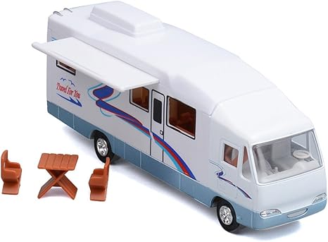 Amazon Com Cool Mini Motorhome Toy Die Cast Car Pullback Recreational Vehicle Pull Back Rv With Diy Furnitures Holiday Camper Van Model For Kids Children Gift 7 6 Inch White Toys Games