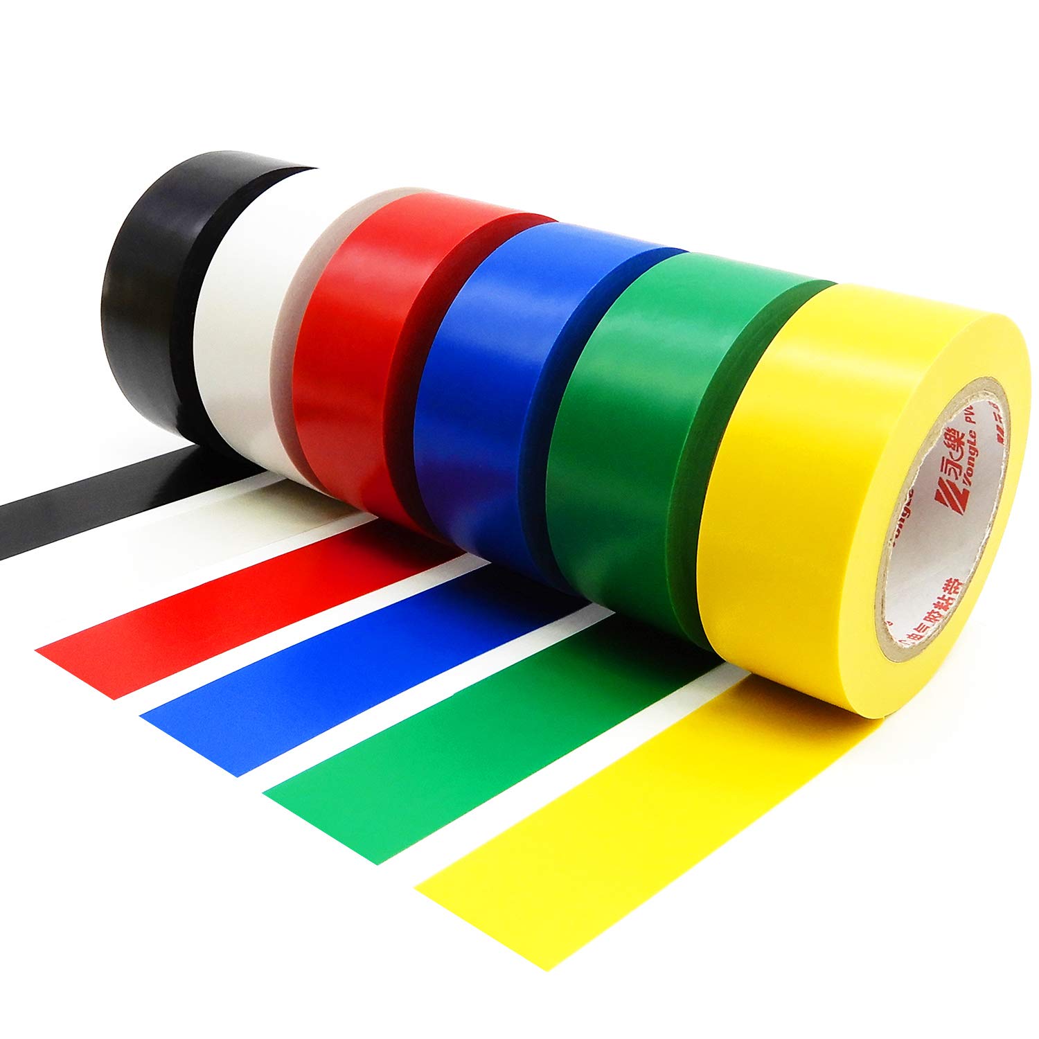 YTBUBOR Insulation Tape PVC Electrical Tape 25mm*15m 6 Colour 6 Pack Waterproof Adhesive Gaffer Tape
