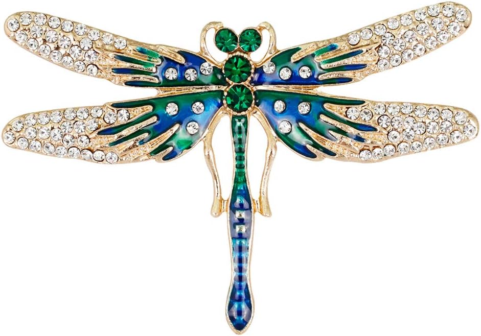 Rhinestone Dragonfly Brooch Pins Women Breastpin Corsage Girls Jewellery Gift