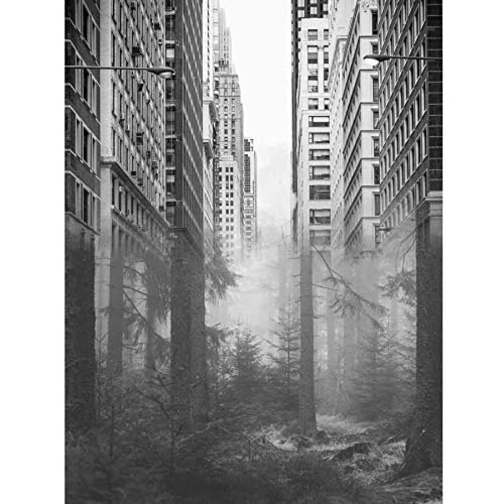Wee Blue Coo Forest City Urban Skyscrapers Trees Combined Photograph Canvas Print