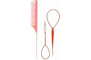 3 Pcs Topsy Tail Hair Tool Hair Accessories for Girls (Red)