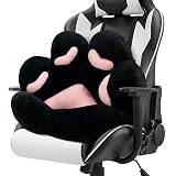 MOONBEEKI Cat Paw Cushion Chair Comfy Kawaii Plush Seat Cushions Shape Lazy Pillow for Gamer Chair 28"x 24" Cozy Floor Cute Seat Kawaii for Girl Worker Gift, Dining Room Bedroom Decorate Black