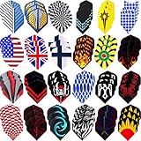 MAXMAU Dart Flights 24 Sets (72 Pcs) Standard and Slim Shape Durable PET Flights for Steel Tip Darts, Perfect Accessories Equipment Supplies for Dart Games