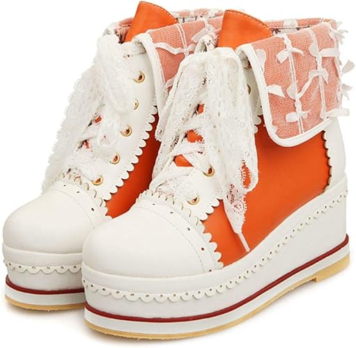 Amazon Com Decostain Women S Mixed Color Round Toe Platform