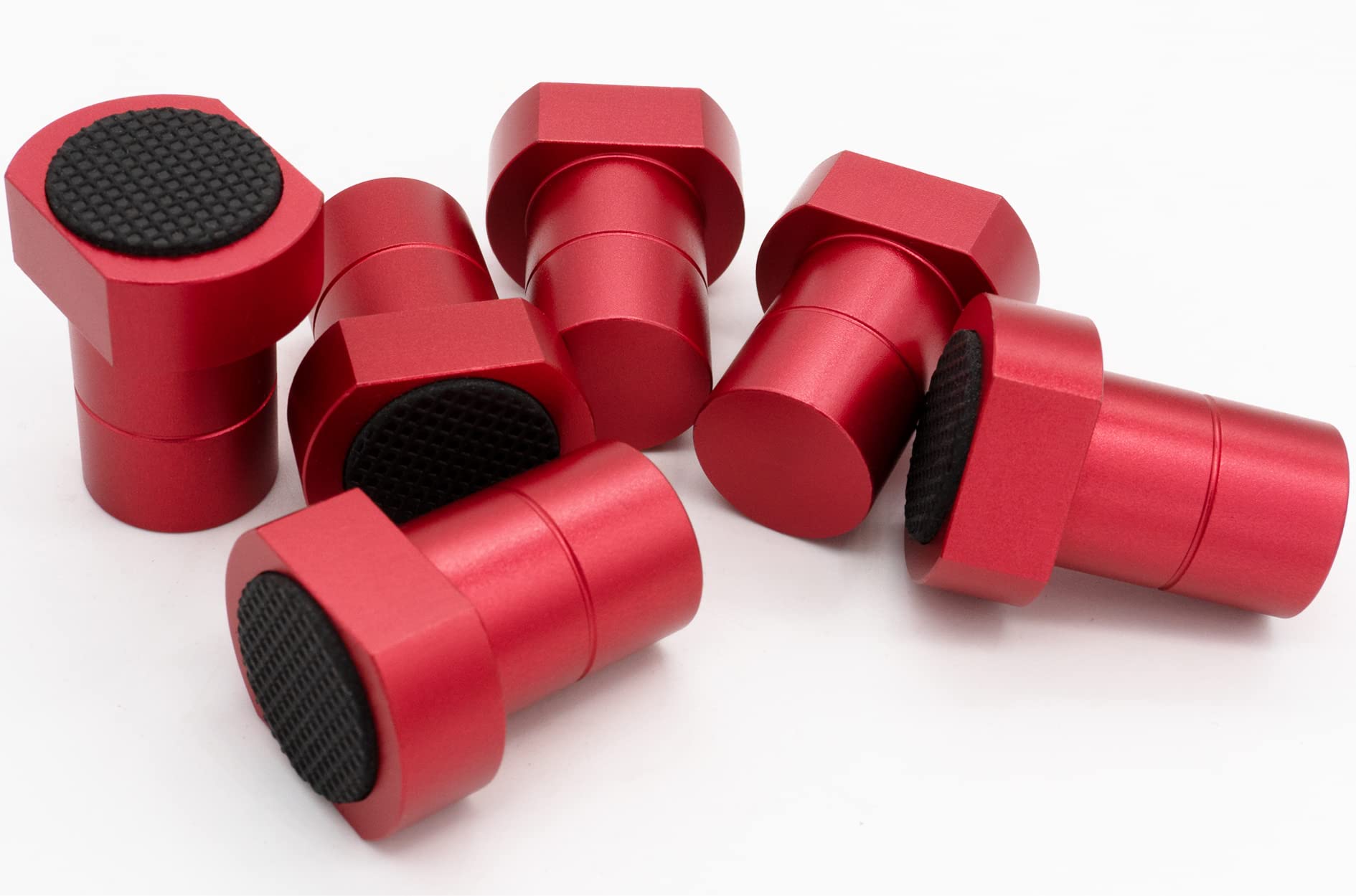 Photo 1 of 0.79inch(20mm) Red Aluminum Bench Dogs for Workbench Holes - Sturdy Woodworking Clamps Accessory with Quick Grip and Universal Fit (6 Pack)
