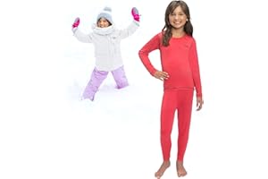 THERMEEZ Thermal Underwear for Girls (Thermal Long Johns) Sleeve Shirt & Pants Set, Base Layer w/Leggings Bottoms Ski/Extreme Cold