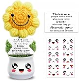 Handmade Crochet Sunflower-Emotional Support and Appreciation Birthday Gift for Women,Friends,Teachers,Nurses,Boss|Sunflower Keepsake,Thank You Gifts for Her,Crochet Flowers,Office Volunteer Present