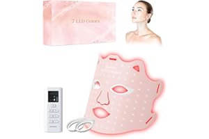 SDKWDH LED Light Therapy Mask, Red Light Therapy for Face - Red Light for Anti-Aging & Wrinkles, Blue for Acne, IR for Deep Repair, At-Home Device, FDA Cleared, Portable & Rechargeable, Pink