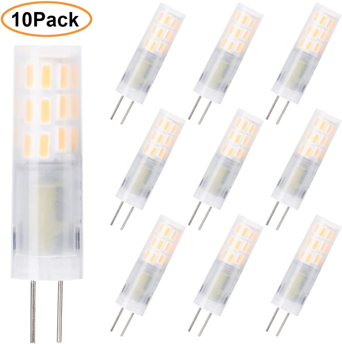 G4 LED Bulb 3W Bi-pin Base Light Bulbs Cream 31×2835SMD AC220-240V Daylight Cool White 6000K 30W Halogen Lamp Equivalent for Landscape Chandelier Lighting, Non Dimmable (Daylight,10-Pack)