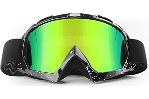 BIBIRE Dirt Bike Goggles, ATV Goggles Motocross MX Goggles Anti Fog OTG Riding Goggles Skiing Goggles for Men, Women, Youth