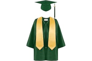 Kids Graduation Cap and Gown Set for Preschool Kindergarten Props Matte School Outfit Gown Hat Stole Tassel Boys Girls