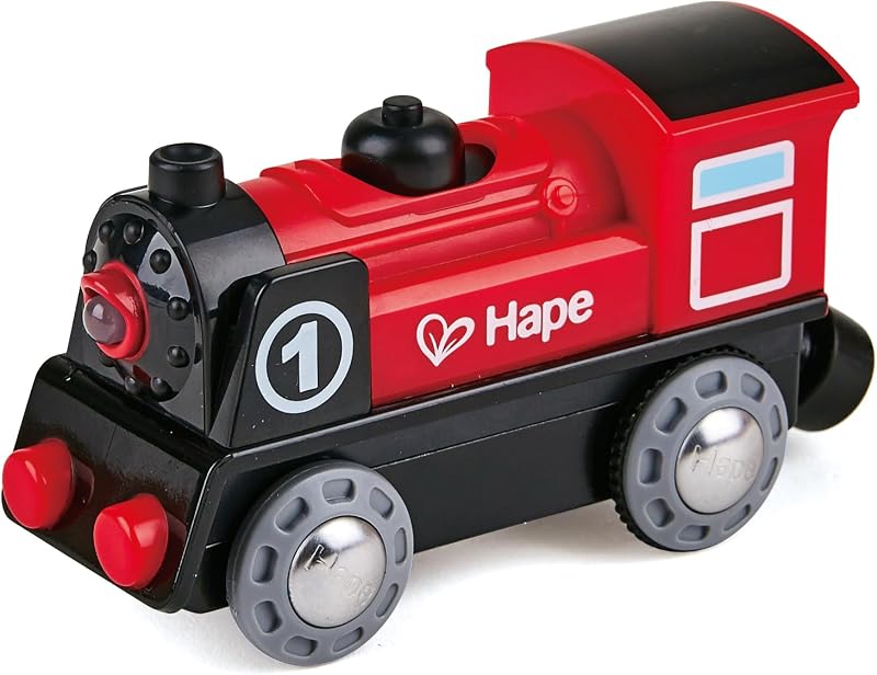 Hape Battery Powered Train Engine No. 1 Red and Black for Ages 3+