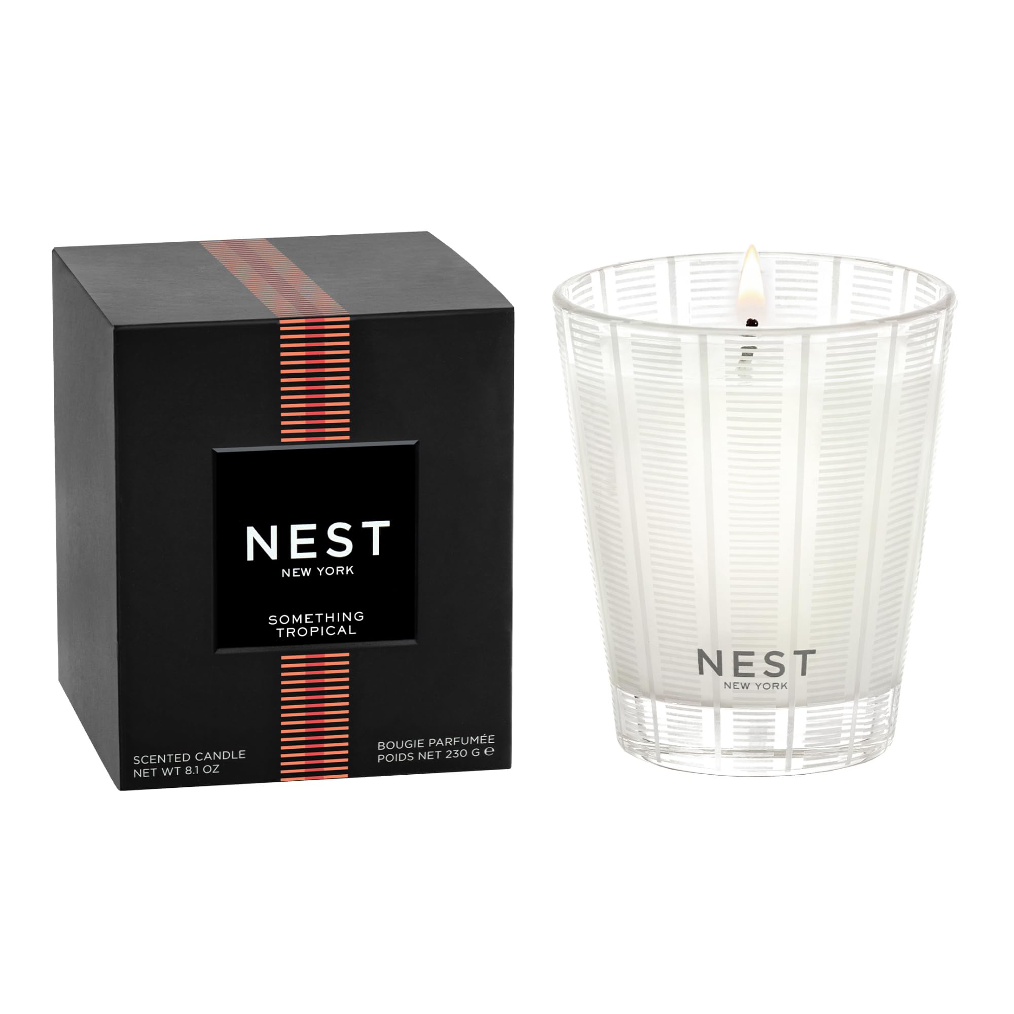 NEST New York Scented Classic Candle, Something Tropical - 8.1 oz - Up to 60-Hour Burn Time - Reusable Glass Vessel