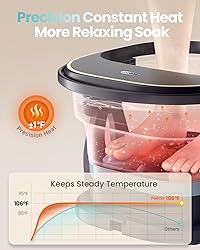 PUBOO Collapsible Foot Spa with Heat and Remote